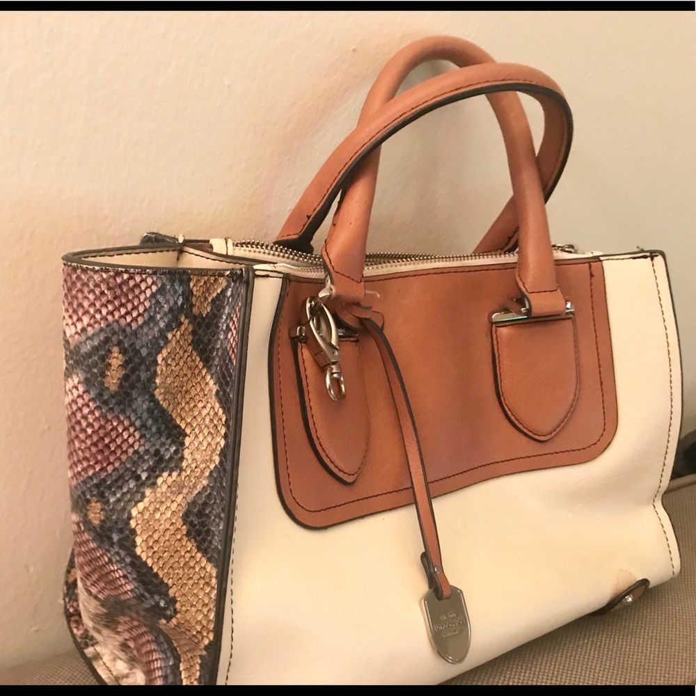 Snake Skin Print Handbag by London Fog